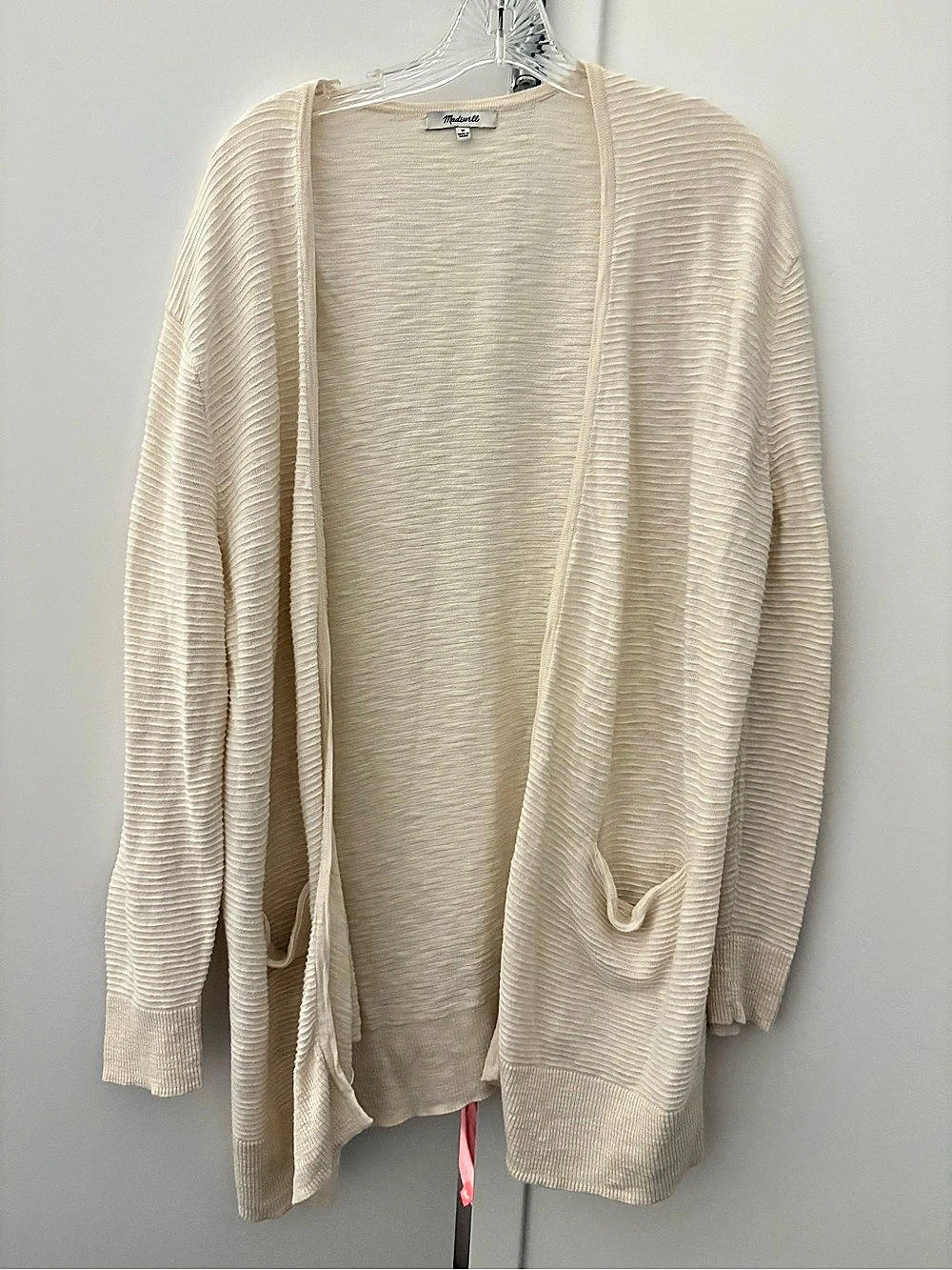Madewell Open Front Knit Cardigan in Cream Size Medium Like New
